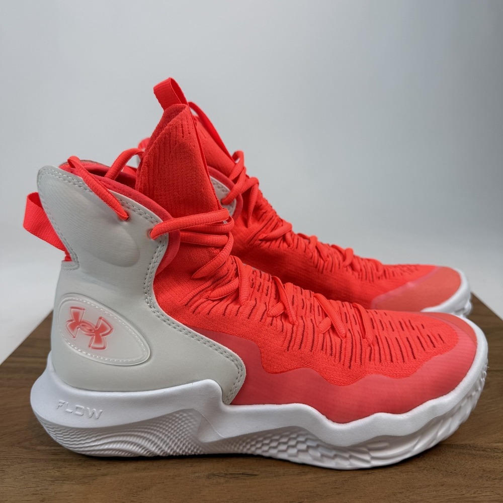 New Womens Under Armour Flow Ace Highlight White Beta‎ High Sneakers Size 9.5 M